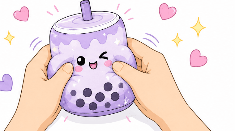 Kawaii Taro Boba Bubble Tea (Silindir Formu) Paper Squishy Yapımı - 9. Adım: Pofur Pofur Sık ve Rahatla! 🎉 Kağıt Sukuşi Yapım Aşaması