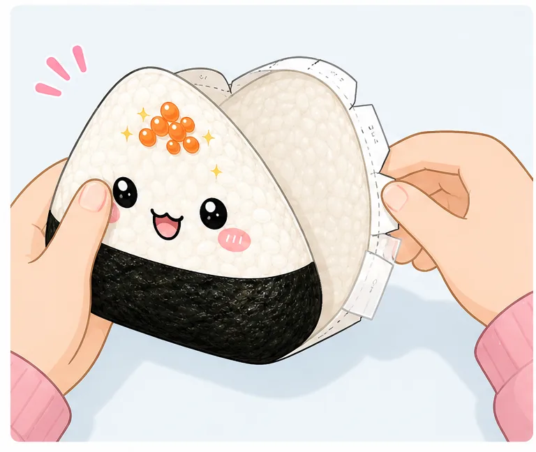 Sevimli Japon Onigiri Pirinç Topu Paper Squishy Yapımı - 4. Adım: Ön ve Arka Yüzü Kapatıp Kenarları Bantla 🍙 Kağıt Sukuşi Yapım Aşaması