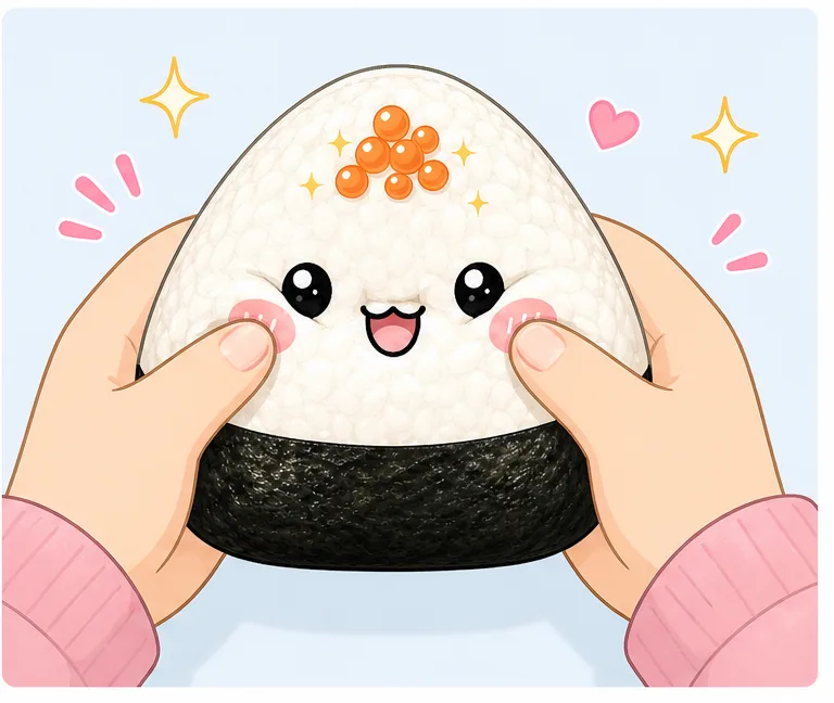 Sevimli Japon Onigiri Pirinç Topu Paper Squishy Yapımı - 6. Adım: Mikro Hava Deliği Aç & Mochi Gibi Sık! 🎉 Kağıt Sukuşi Yapım Aşaması