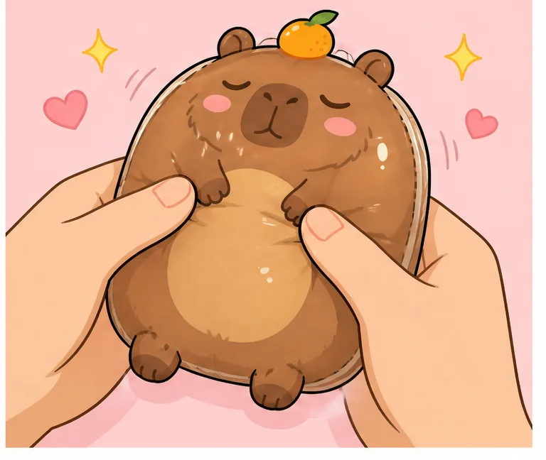 Kafasında Mandalinalı Sevimli Kapibara Paper Squishy Yapımı - 6. Adım: Karından Mikro Delik Aç & Huzurla Sık! 🎉 Kağıt Sukuşi Yapım Aşaması
