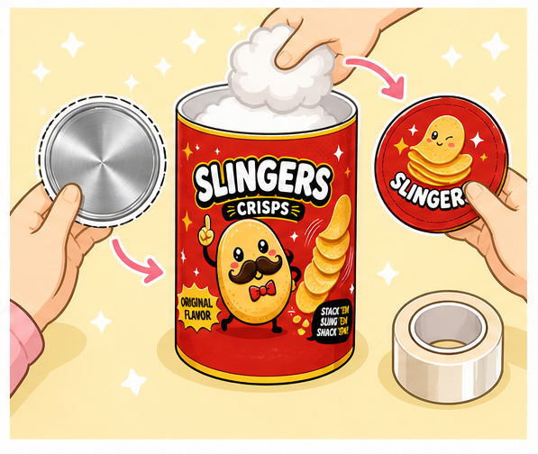 Slingers Orijinal Cips Kutusu Paper Squishy Yapımı - 5. Adım: Boncuk Elyaf Doldur & Kapağı Mühürle ☁️ Kağıt Sukuşi Yapım Aşaması